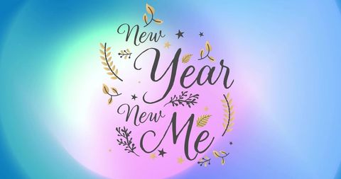 New Year New Me Inspirational Typography on Vibrant Background - Download Free Stock Images Pikwizard.com