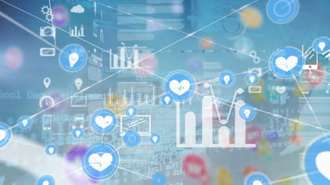 Digital Network Connections with Data Visualization Charts