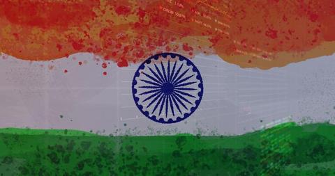 Indian Flag Overlaid with COVID-19 Statistics Visualization - Download Free Stock Images Pikwizard.com