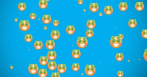 Dollar Sign Emojis on Blue Background for Finance Concepts - Download Free Stock Images Pikwizard.com