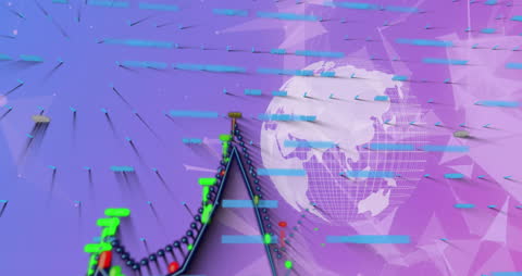 Global Data and Technology Animation with Finance Theme