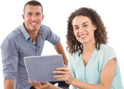 Happy Couple Using Tablet on Transparent Background - Download Free Stock Videos Pikwizard.com