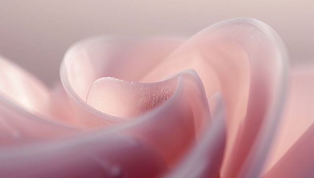 Soft pink petals curling with dewdrops macro pastel floral texture