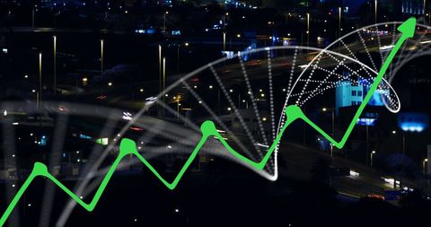Economic Growth and Technology Concept at Night - Download Free Stock Images Pikwizard.com