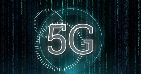Futuristic 5G Technology Concept with Digital Interface Elements - Download Free Stock Images Pikwizard.com