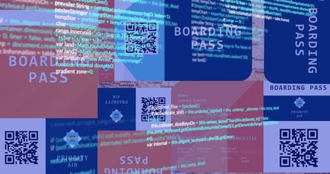 digital boarding passes with qr codes and code overlay - Download Free Stock Images Pikwizard.com