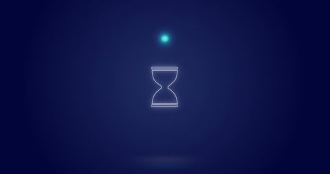Digital Hourglass and Loading Indicator on Dark Blue