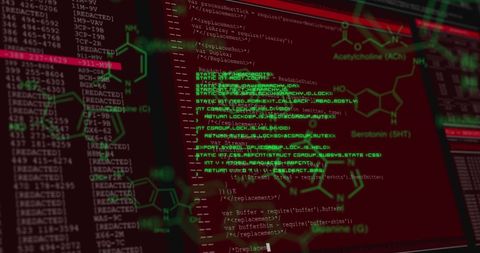 Computer Screen Displaying Complex Code and Chemical Formulas - Download Free Stock Images Pikwizard.com
