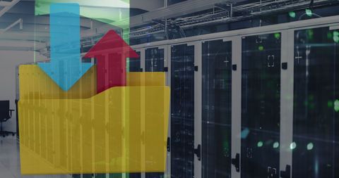 Financial Data Processing in Modern Server Room Environment - Download Free Stock Images Pikwizard.com