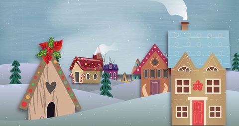 Festive Christmas Village Covered in Snow - Download Free Stock Images Pikwizard.com