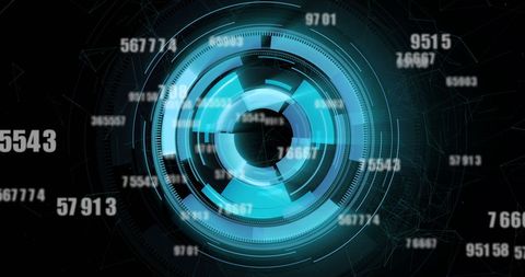 Digital Interface with Blue Circular Data Scanner - Download Free Stock Images Pikwizard.com