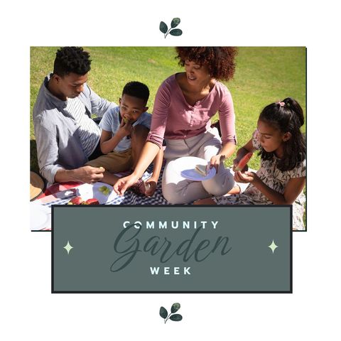 African american family enjoying community garden week