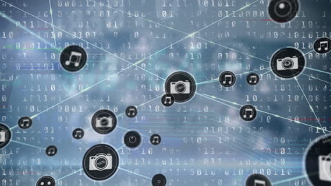 Digital Network and Data Processing Background Animation