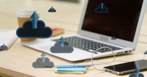 Cloud Technology Integrating with Modern Workspace - Download Free Stock Images Pikwizard.com