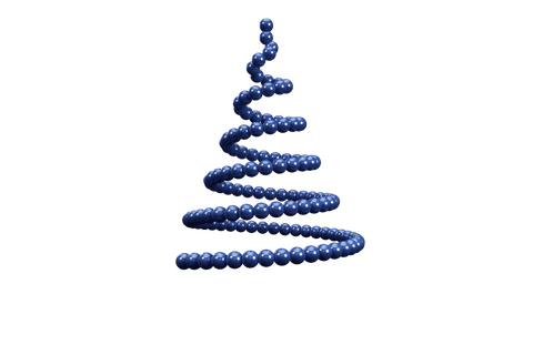 Spiral Structure of Blue Spheres on Transparent Backdrop