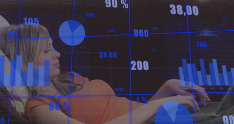 Businesswoman Analyzing Data Across Digital Financial Interface