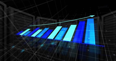 Composite Digital Growth Chart Over Server Infrastructure - Download Free Stock Images Pikwizard.com