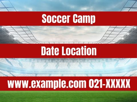 Soccer Camp Announcement with Vibrant Stadium Background - Download Free Stock Templates Pikwizard.com