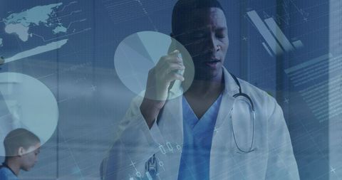 Upset doctor discussing medical report via phone call