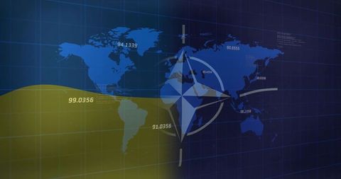 NATO Compass on Digital Grid Map with Data Visualizations
