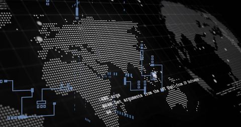 Digital Data Processing on World Map Background - Download Free Stock Images Pikwizard.com