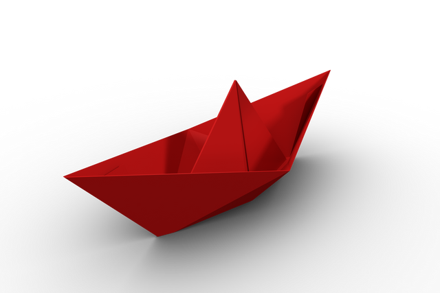 Red Paper Boat Digital Illustration on Transparent Background - Download Free Stock Videos Pikwizard.com