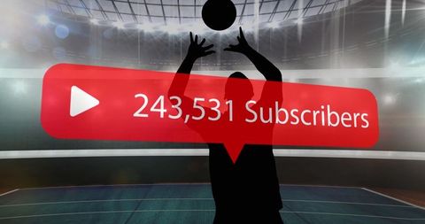 Increasing Subscribers Overlay on Sports Player Silhouette