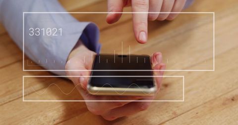 Financial Data Processing with Smartphone and Graphic Overlay - Download Free Stock Images Pikwizard.com