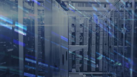 Digital Interface Animation in Modern Server Room