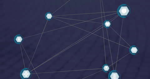 Digital Networking Connections Against Urban Backdrop