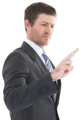 transparent businessman pointing finger in focus gesture - Download Free Stock Videos Pikwizard.com