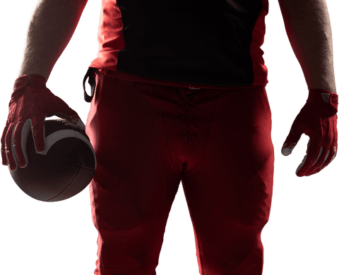 Transparent View of American Football Player with Rugby Ball