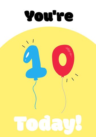 bright balloon numbers for 10th birthday celebration - Download Free Stock Templates Pikwizard.com