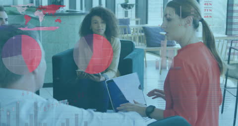 Diverse Business Team Analyzing Global Financial Data