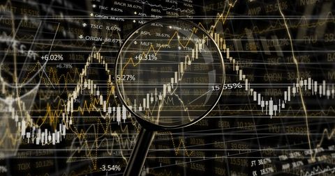 Magnifying Glass Analyzing Financial Stock Market Data - Download Free Stock Images Pikwizard.com