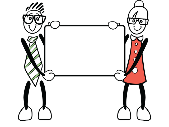 Cheerful Stick Figures Showing Blank Card on Transparent Background - Download Free Stock Videos Pikwizard.com