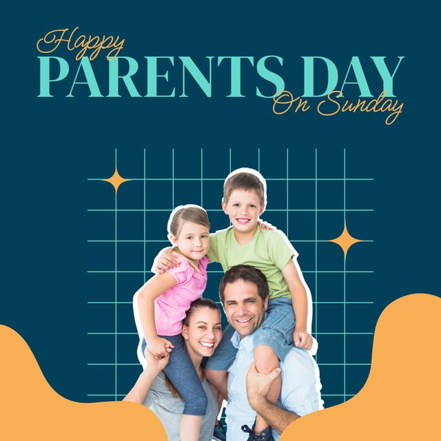 Happy Parents Day Greeting with Family Picture and Graphic Design - Download Free Stock Templates Pikwizard.com