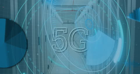 5G Text Overlay on Server Room Virtual Interface