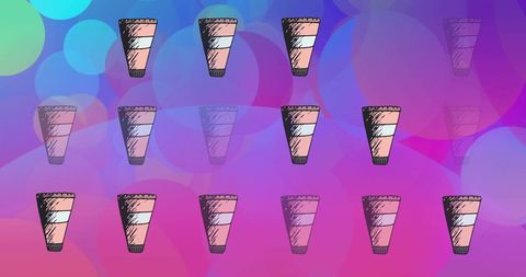 Vibrant cosmetic tubes with abstract colorful background