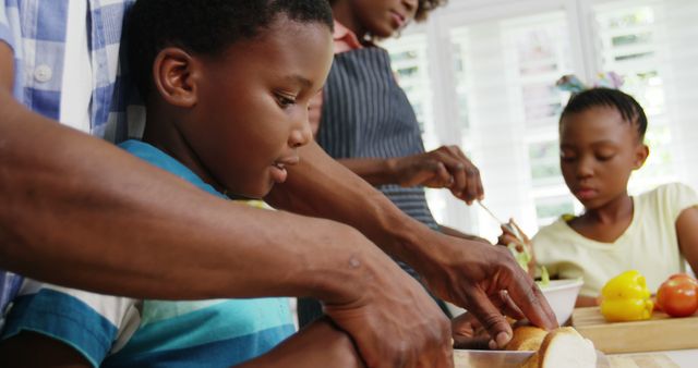 Family Preparing Meal Together With Kids In Kitchen - Download Free Stock Images Pikwizard.com