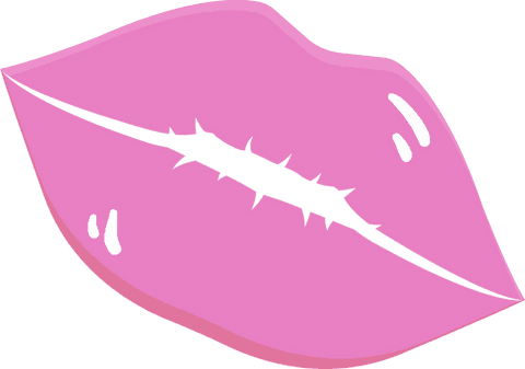 Glossy Stylized Pink Lips with Jagged Slit on Transparent Background - Download Free Stock Videos Pikwizard.com