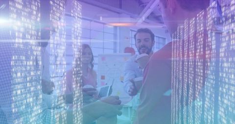 Modern team collaboration in tech-focused environment