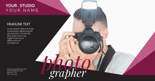 Professional Photographer with Camera Capturing Creative Moment - Download Free Stock Templates Pikwizard.com