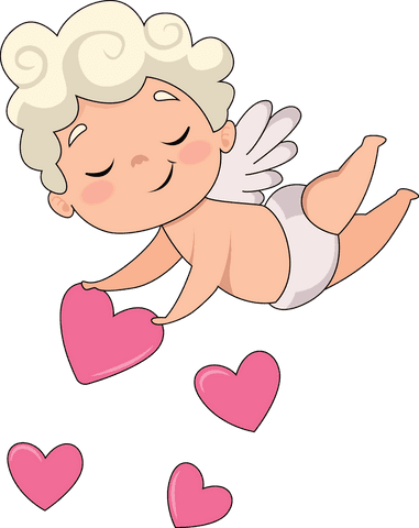 cute cupid with hearts on transparent background for valentines - Download Free Stock Videos Pikwizard.com
