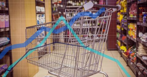 Shopping Cart Overlaying Graph Depicting Market Trends - Download Free Stock Images Pikwizard.com