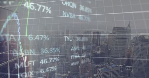 Financial Data Graphs Overlay on Urban Cityscape - Download Free Stock Images Pikwizard.com