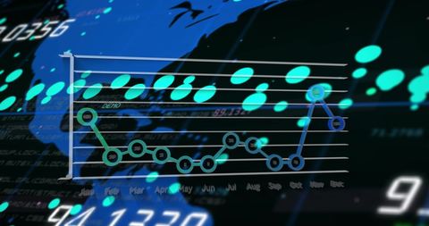 Data Visualization of Financial Growth on World Map - Download Free Stock Images Pikwizard.com