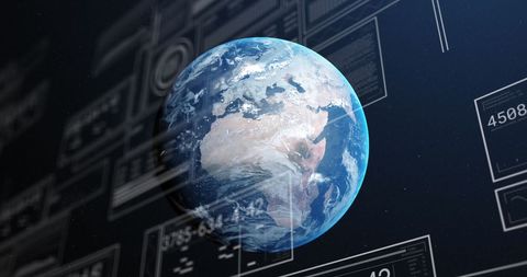 Globe with Digital Data Interface Representing Global Connectivity - Download Free Stock Images Pikwizard.com