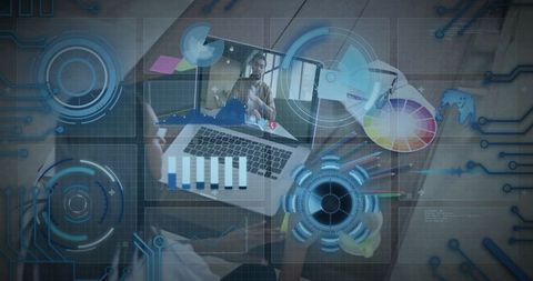 Creative designer collaborating remotely with digital tools