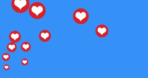 Heart Icons Isolated on Vibrant Blue Template Design - Download Free Stock Images Pikwizard.com